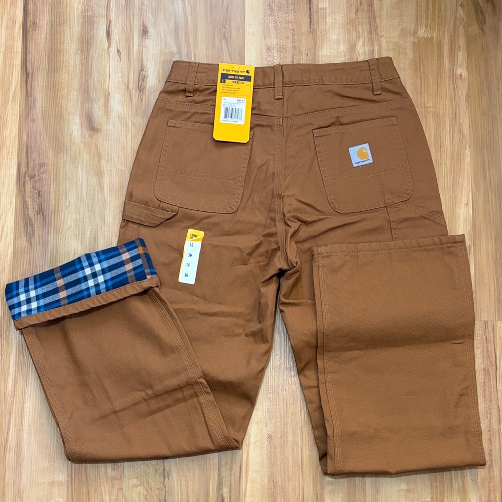 Flannel-lined Carhartt Boy’s Cargo Pants (can also fit petite adult)